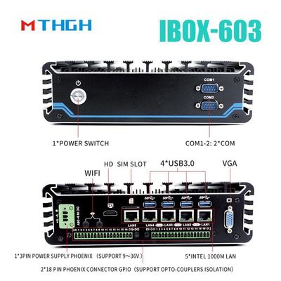 인텔 코어 I5 6200U 프로세서와 함께 산업용 미니 PC IBOX-603 플러스