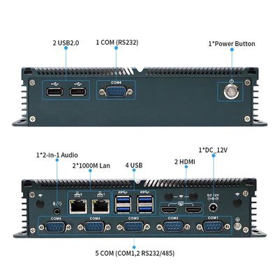 인증된 IBOX-1326 쿼드 코어 N100 산업용 미니 PC 2* 인텔 I211 AT LAN