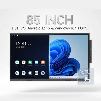 자연스러운 필기감과 눈부심 방지 표면, 강화 유리 보호 기능을 갖춘 인터랙티브 터치스크린 화이트보드